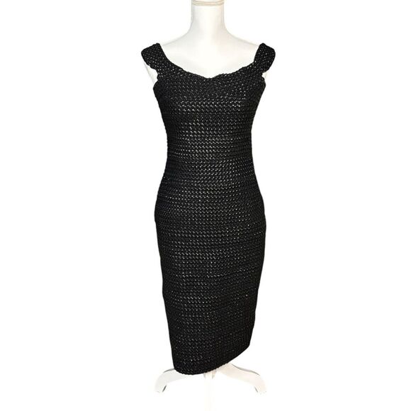 Elliatt Invigoration Dress Size Medium Black Sleeveless Textured Bodycon Sexy - Picture 1 of 10